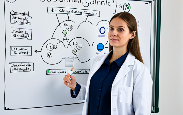 화학공학 이직 준비 방법 - A diverse group of professionals, including a former chemical engineer in modest clothing, networkin...