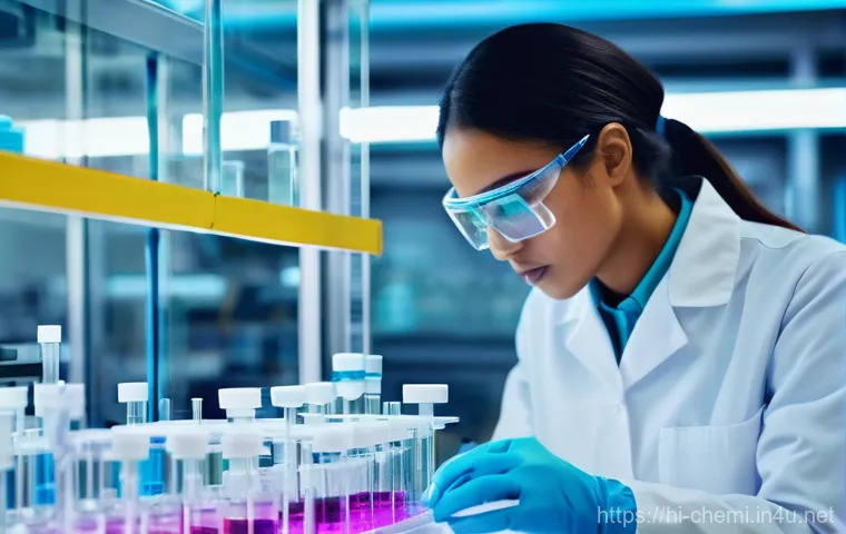 화학공학 기업 연구개발 - **Pharmaceutical R&D Breakthrough:** A brightly lit, futuristic pharmaceutical research laboratory b...