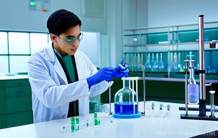 화학공학 실험 준비물 리스트 - **Lab Safety in Action: PPE and Careful Handling**
    *   **Prompt:** A young adult (18-25 years ol...