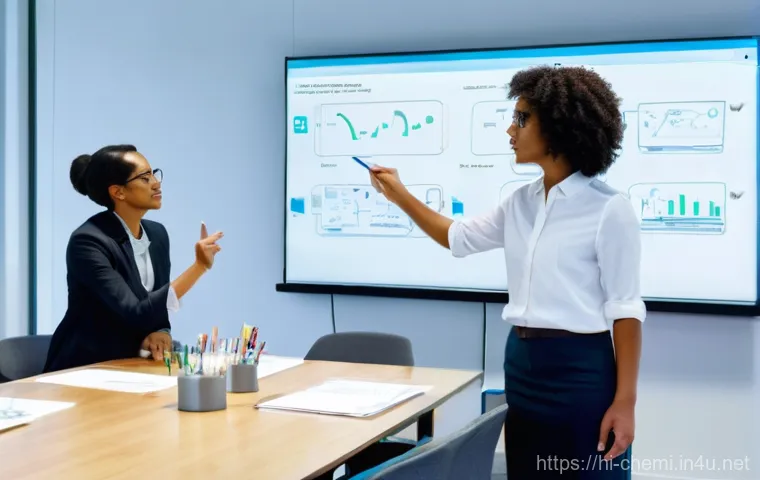 화학공학 이직면접 팁 - **Prompt:** A diverse chemical engineer, in their 30s, wearing a clean, professional lab coat over s...