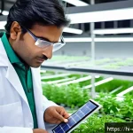Home 21 화학공학 연봉 정보 - A professional Indian chemical engineer in a modern green energy laboratory, wearing a clean white l...