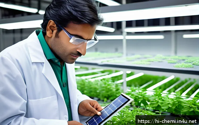 화학공학 연봉 정보 - A professional Indian chemical engineer in a modern green energy laboratory, wearing a clean white l...